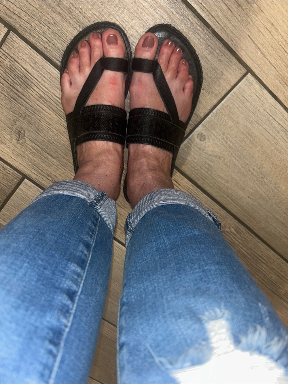 TOMS🩵Black LEATHER Toe-Loop Slip-On Slide Sandals #300515🖤US Size 11/EURO 42.5 - Picture 11 of 11